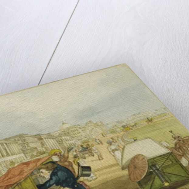 An Inexperienced Palanquin Rider, Tom Shaw Hiring a Palanquin on the Esplanade, Calcutta by Charles D'Oyly