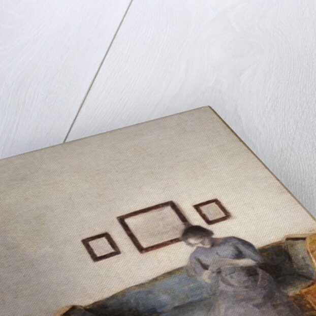 Ida Hammershoi sitting on a sofa by Vilhelm Hammershoi