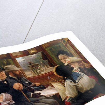 An Omnibus Ride to Piccadilly Circus, Mr Gladstone Travelling with Ordinary Passengers, 1885 by Alfred Morgan