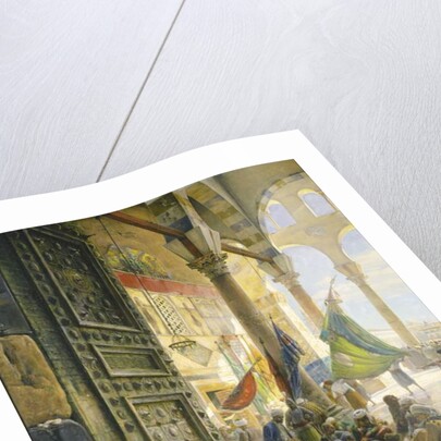 Forecourt of the Ummayad mosque, Damascus, 1890 by Gustave Bauernfeind