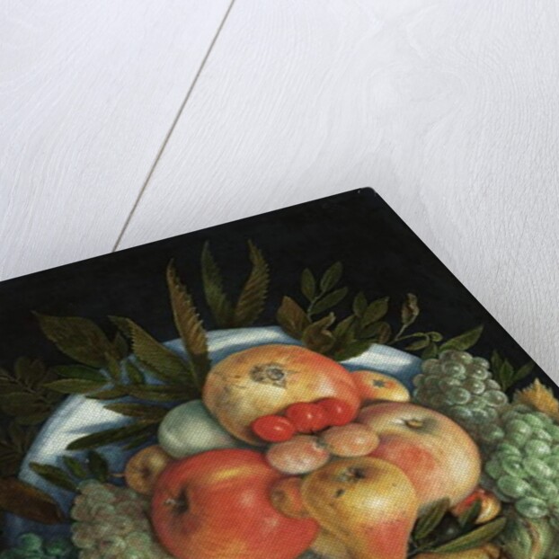 Reversible anthropomorphic portrait of a man composed of fruit by Giuseppe Arcimboldo