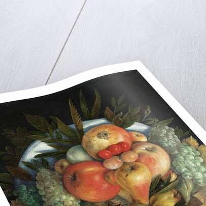 Reversible anthropomorphic portrait of a man composed of fruit by Giuseppe Arcimboldo