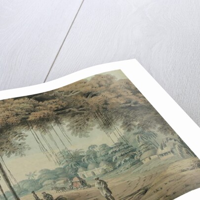 Palanquin bearers and holy men resting beneath a banyan tree at the entrance to a village, Bengal by Hubert Cornish