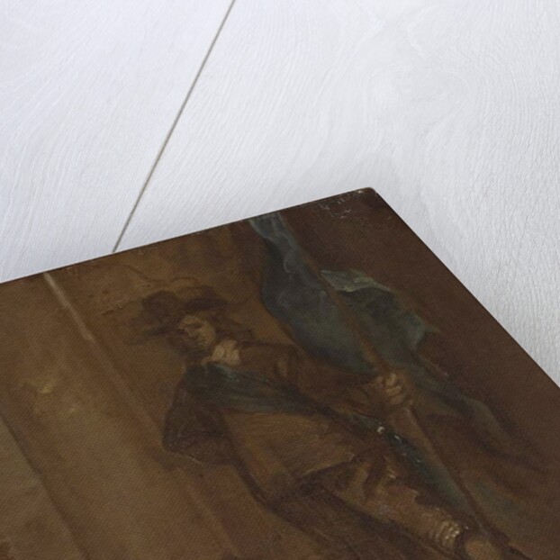 A soldier with a flag by Thomas Willeboirts Bosschaert