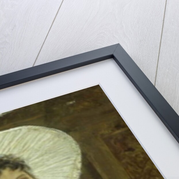 A Young Beauty in a White Hat by Franz Xaver Simm