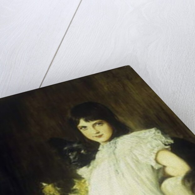 Portrait of a Young Girl with her Dog, 1908 by Joszi Arpad Koppay