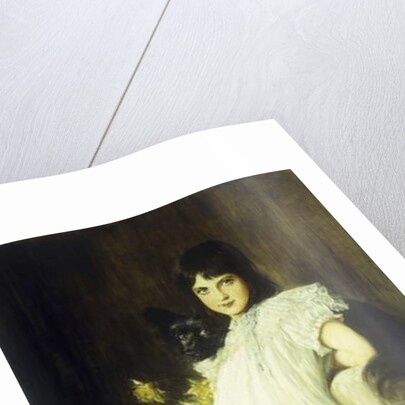 Portrait of a Young Girl with her Dog, 1908 by Joszi Arpad Koppay