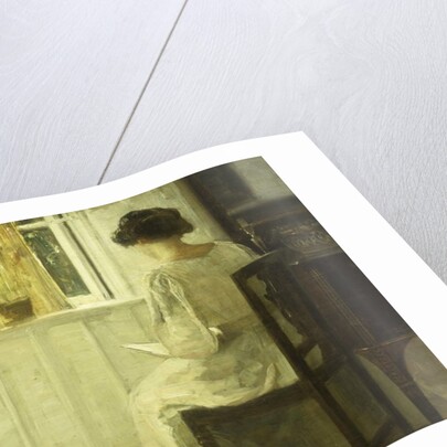A Woman Reading in a Sunlit Interior by Carl Holsoe
