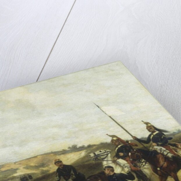 A Cavalry Office and Dragoons by Jean-Baptiste Edouard Detaille