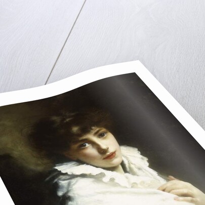 Portrait of a Young Girl in White by Gustave Jacquet