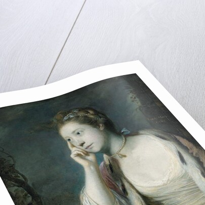 Portrait of Lady Mary Coke, half length, in an ermine-trimmed red cloak by Joshua Reynolds