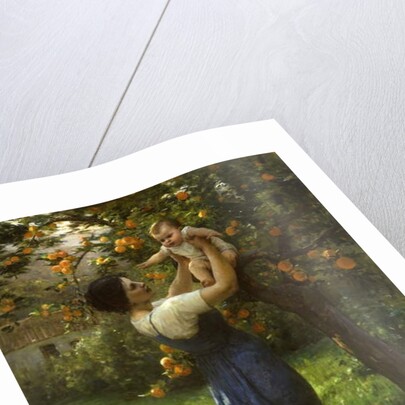 Mother and child in an orange grove by Virginie Demont-Breton