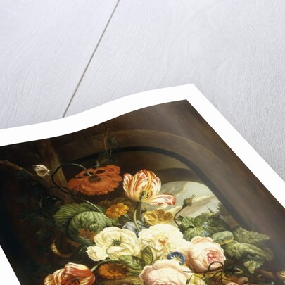 Still life with assorted flowers by Josef Holstayn