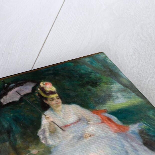 Woman with a parasol seated in the garden, 1872 by Pierre Auguste Renoir