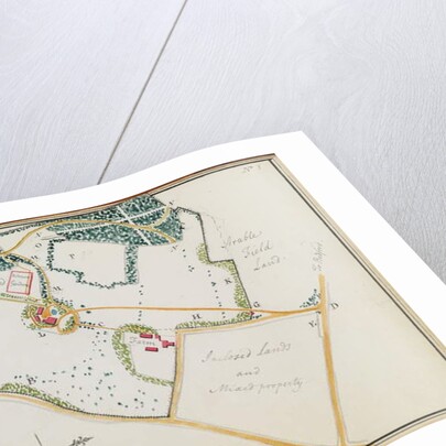 Map from 'Red Books', for 'Mogenhanger in Bedfordshire, a Seat of Godfrey Thornton Esq.', 1792 by Humphry Repton