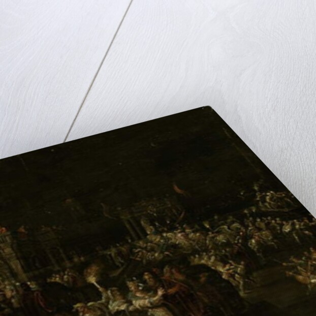 A carnival night in a Baroque piazza by Jakob Isaaksz Swanenburgh