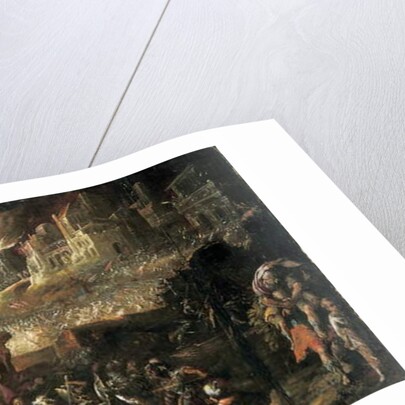 Aeneas Rescuing his Father from Burning Troy by Gillis van Valckenborch