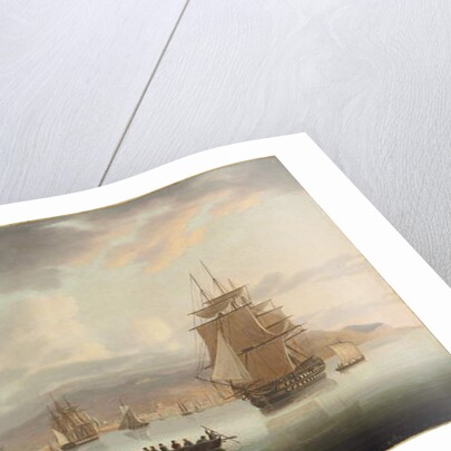 Funchal Roadstead, H.M.S. Blenheim with Greyhound and Harrier Outward Bound, 1805 by Thomas Butterworth