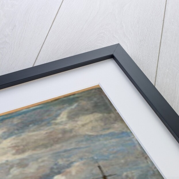 Fishing boats at the dock, Douarnenez, 1855 by Eugene Louis Boudin