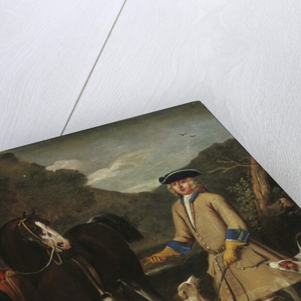 Edward, Lord Seymour, with his horse, groom and dogs, in a landscape by John Wootton