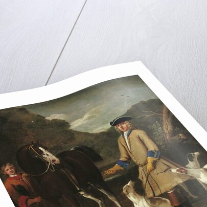 Edward, Lord Seymour, with his horse, groom and dogs, in a landscape by John Wootton