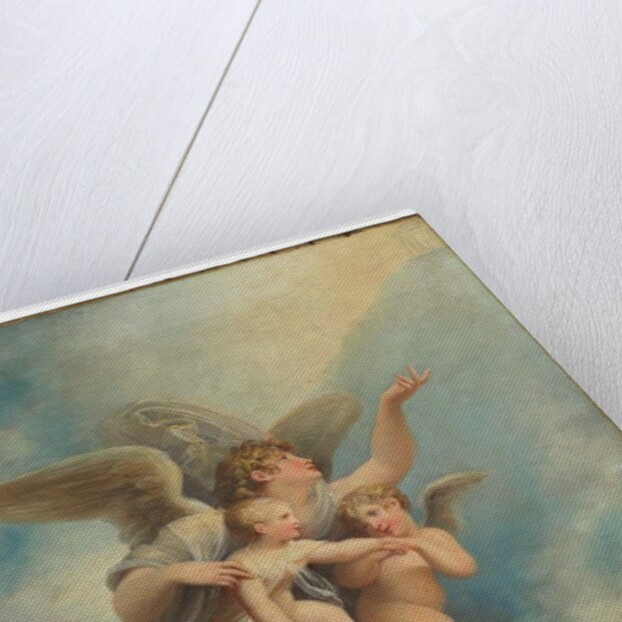 An angel and putti accompanying a child's soul to heaven by Maria Hadfield Cosway