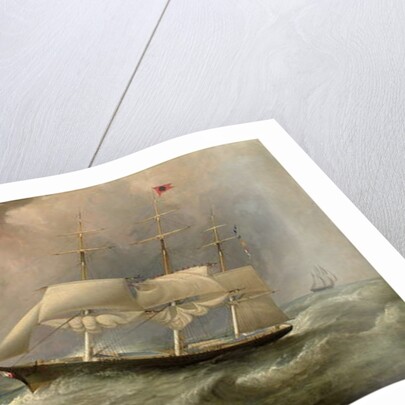 The Black Ball Line clipper ship Ocean Chief reducing sail on her Australian run, c.1853 by Samuel Walters