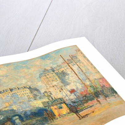 Exterior of Saint-Lazare station, sunlight effect, 1877 by Claude Monet