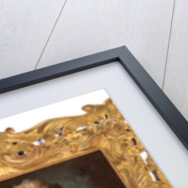 Portrait of a lady, bust-length, in a blue silk dress trimmed with lace and embroidered with gold thread by Jean Ranc