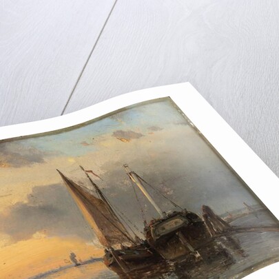 Harbour on a Dutch river, 1843 by Johan-Barthold Jongkind