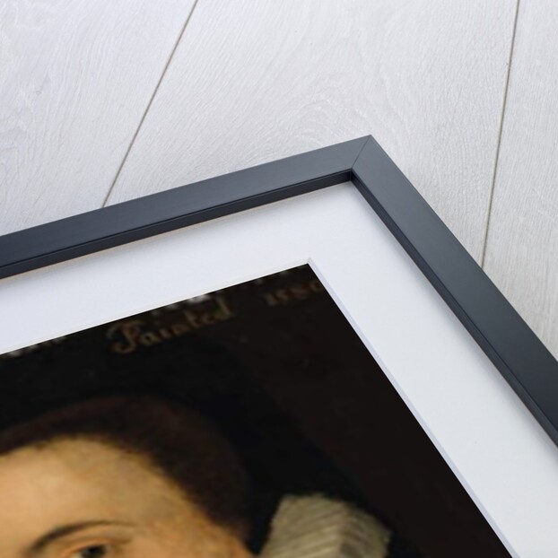 Portrait an Anne Blythe, wife of Peter Osborn, bust-length, in a black dress with a ruff and gold chain by English School