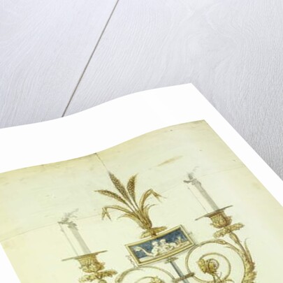 Design for a Gilt Bronze and Enamel Candelabrum by Jean Louis the Younger Prieur