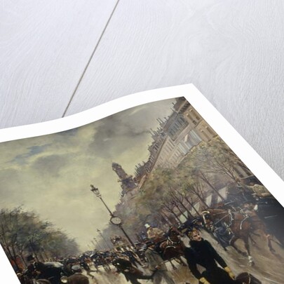 Four PM at the Carrefour Drouot and the Grand Boulevard, c.1895 by Jean Beraud