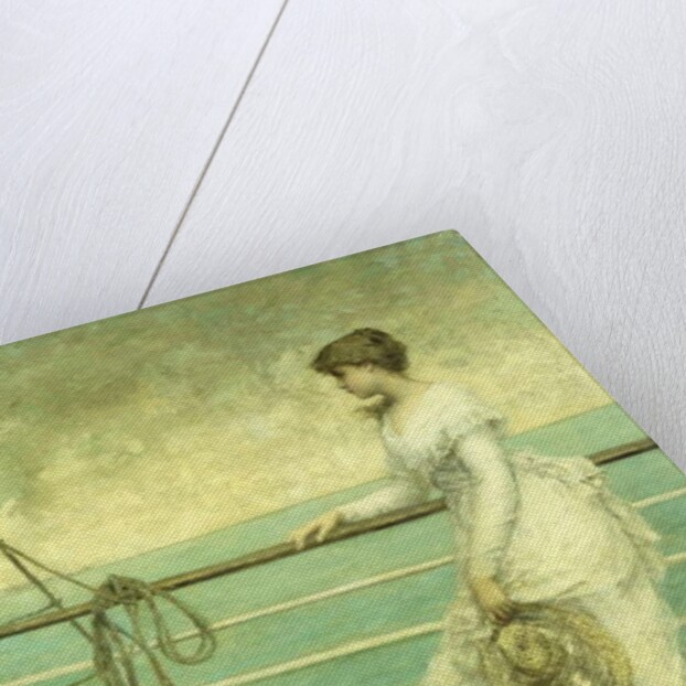 Lady on the Deck of a Ship by French School