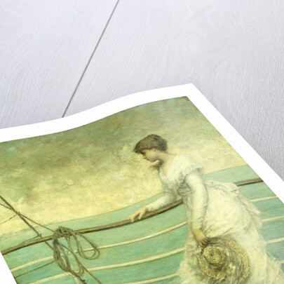 Lady on the Deck of a Ship by French School