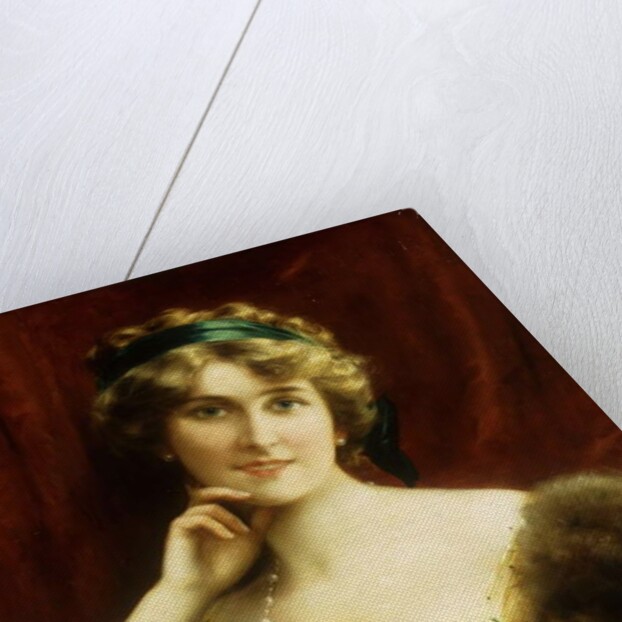 An Elegant Lady with a Yellow Rose by Emile Vernon