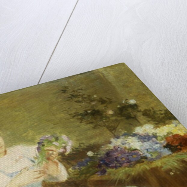 Arranging flowers for a spring bouquet by Victor Gabriel Gilbert