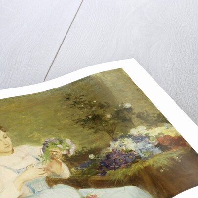 Arranging flowers for a spring bouquet by Victor Gabriel Gilbert