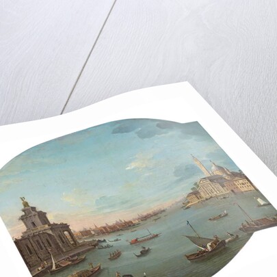 View of San Giorgio Maggiore, Venice, with the Punta della Dogana in the foreground by Antonio Joli