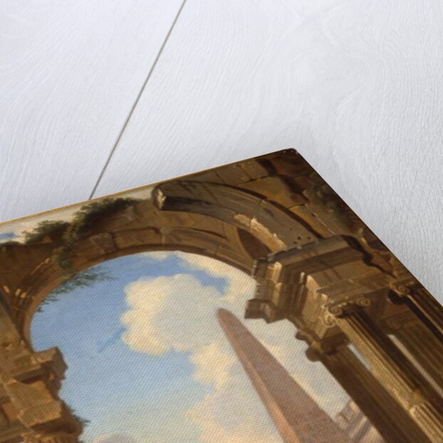 Capricci of Roman ruins with figures by Giovanni Paolo Pannini or Panini