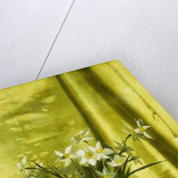 Narcissus in a Brass Vase by De Scott Evans