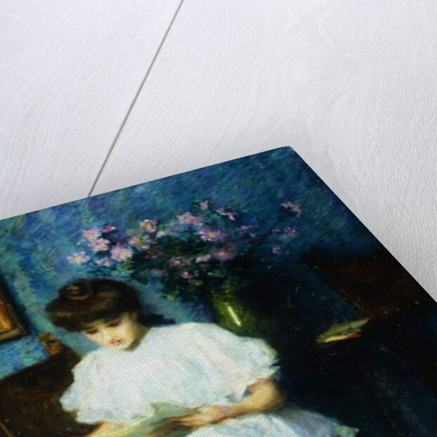 Reading in the Parlor, by School American