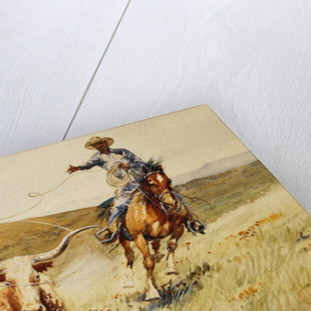 Roping A Steer by Edward Borein