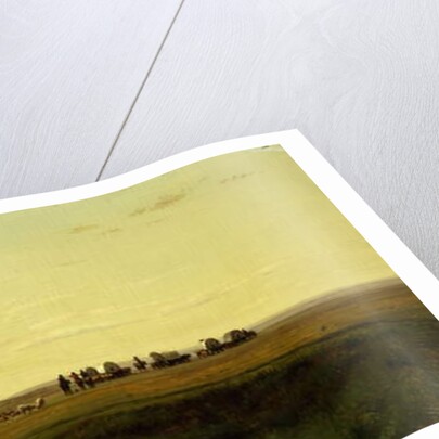 A Wagon Train on the Plains, Platte River by Thomas Worthington Whittredge