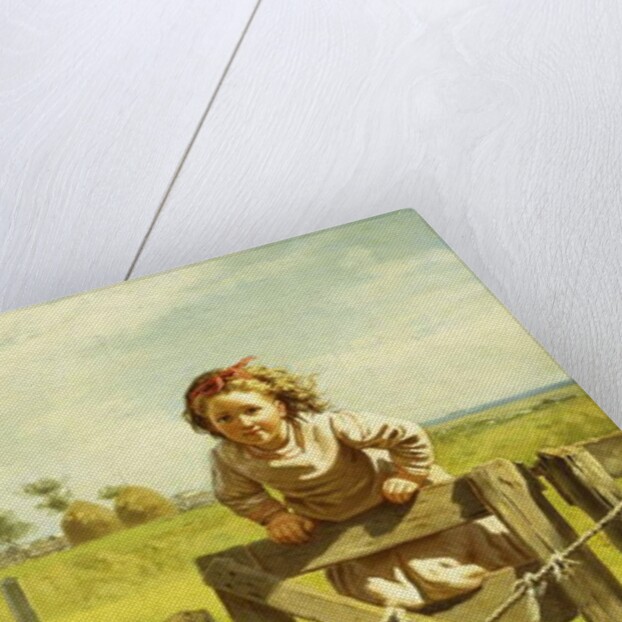 Young Girl Swinging on a Gate by John George Brown
