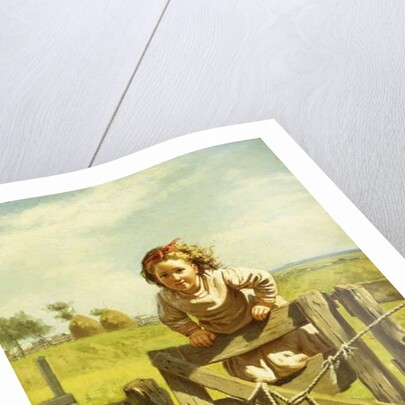 Young Girl Swinging on a Gate by John George Brown