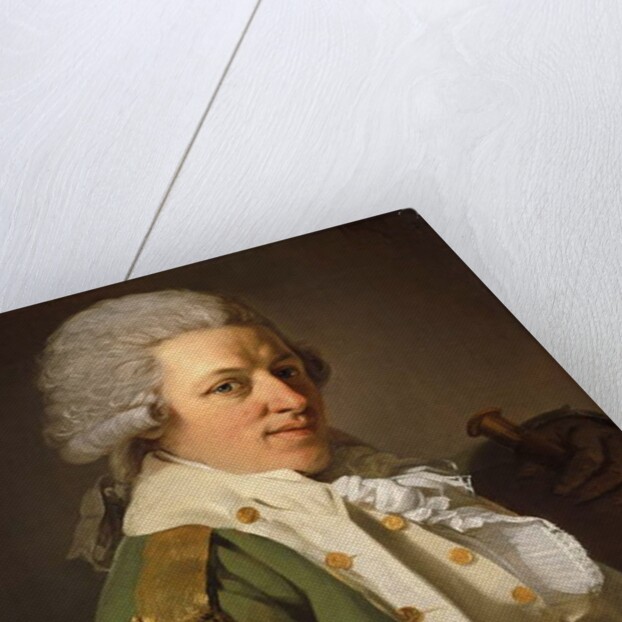 Portrait of the Artist, Half Length, Wearing a Green Jacket and Holding a Cane by Joseph Ducreux