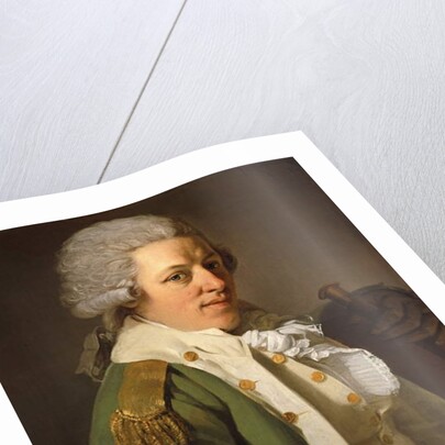 Portrait of the Artist, Half Length, Wearing a Green Jacket and Holding a Cane by Joseph Ducreux