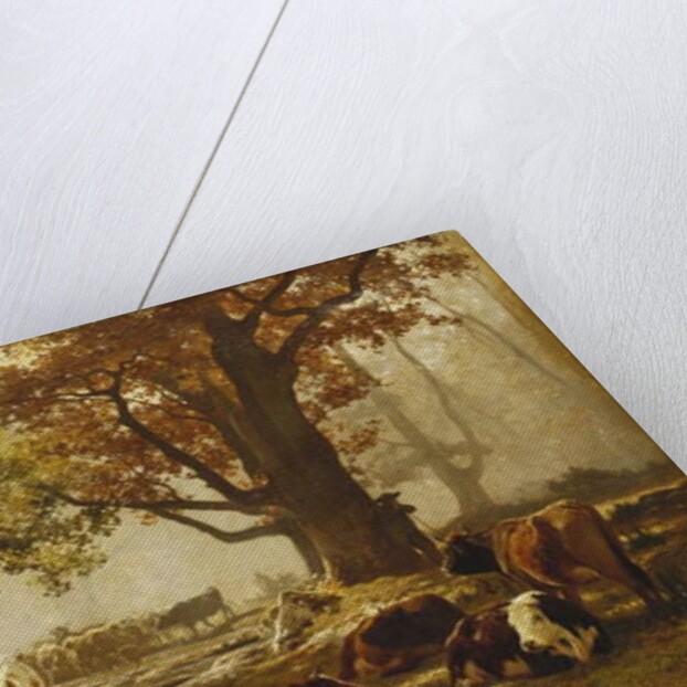 Cattle in a Wooded River Landscape by Auguste Francois Bonheur