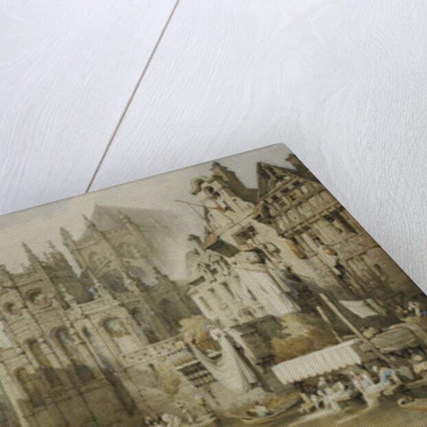 Figures on the River Banks at St. Etienne, Caen by Samuel Prout